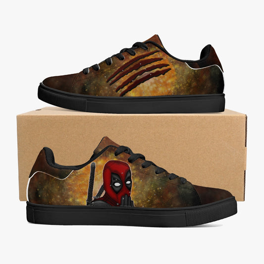 Deadpool/Wolverine Classic Low-Top Leather Sneakers - White/Black