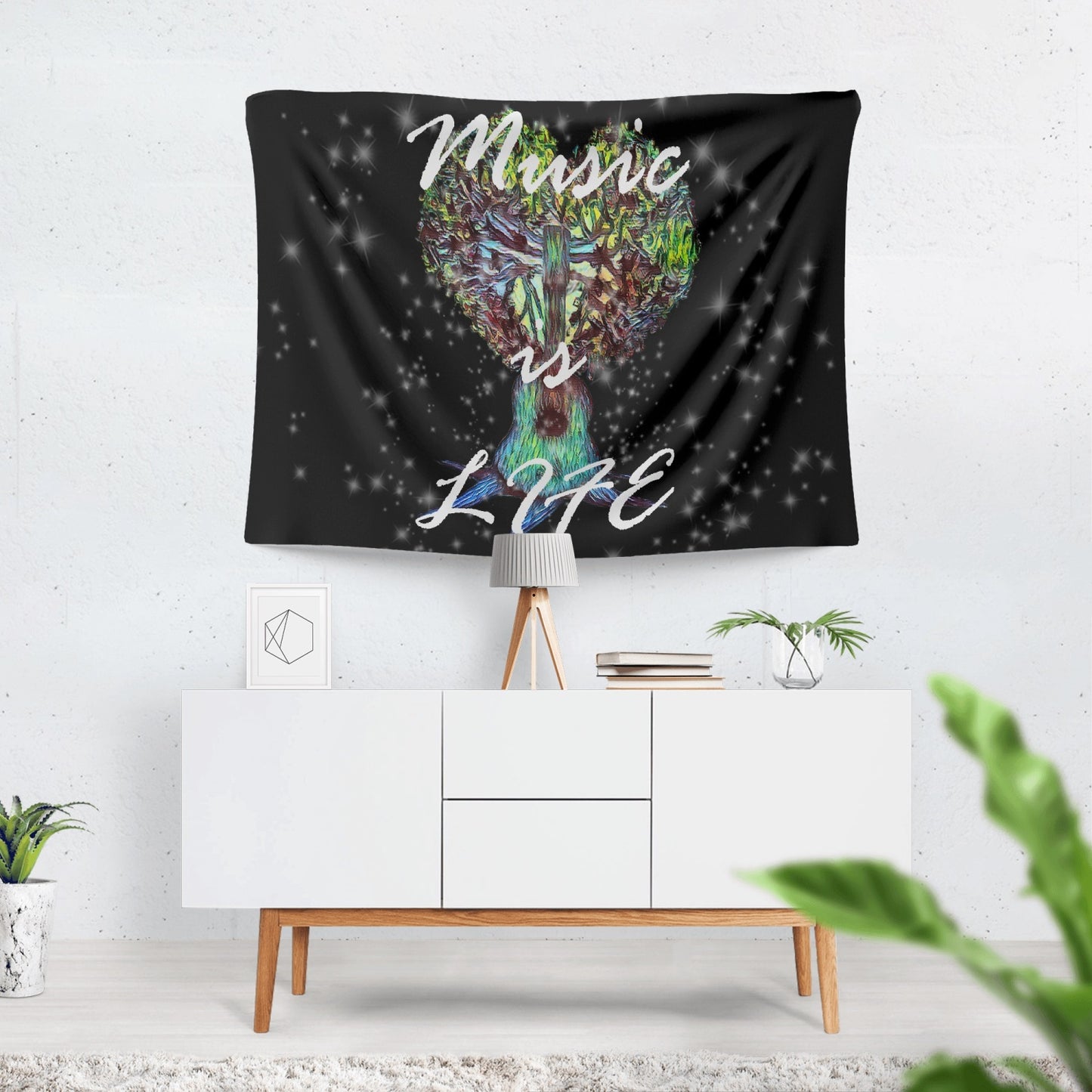 Music is Life Polyester Wall Tapestry