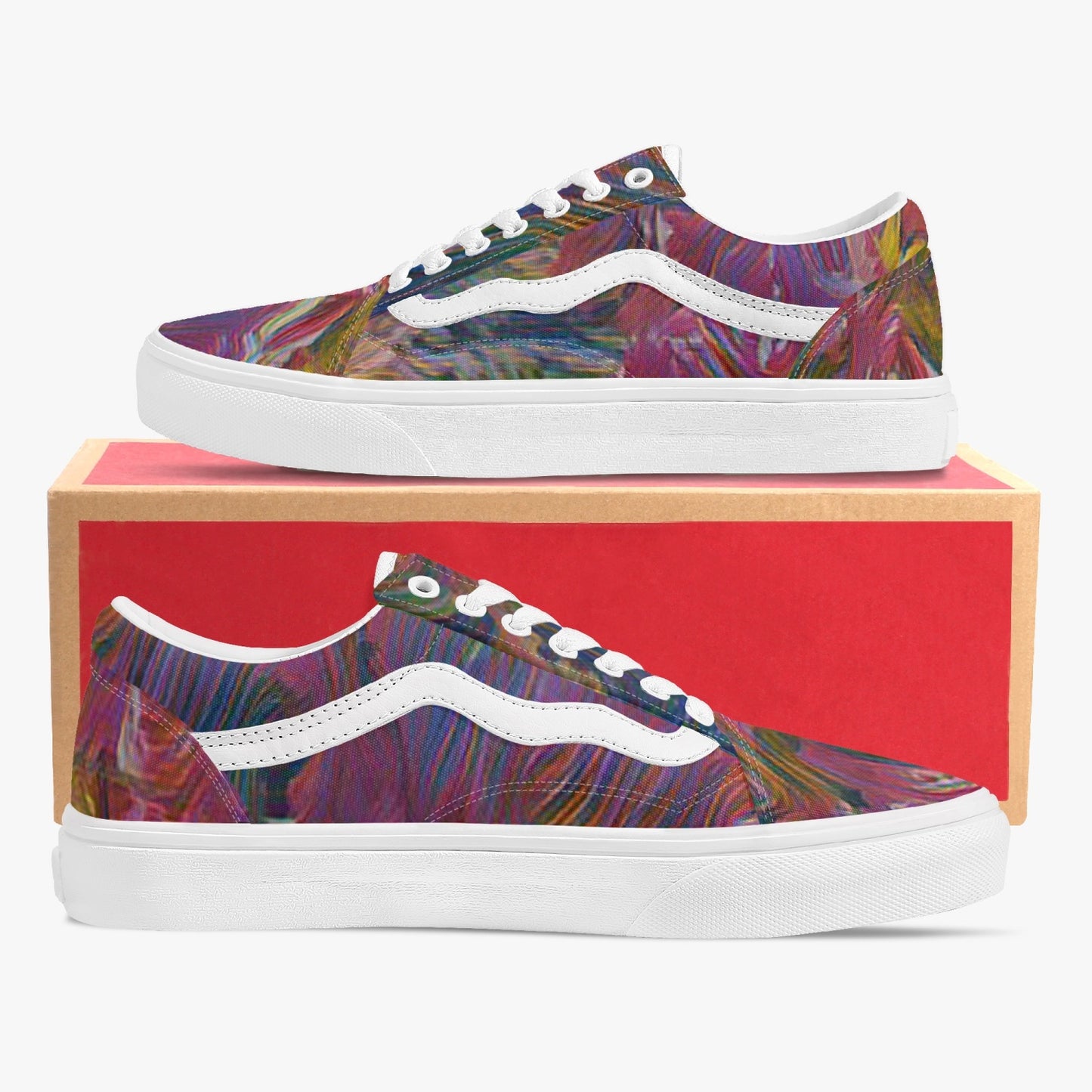Space Petals Trendy Low-Top Canvas Sneakers
