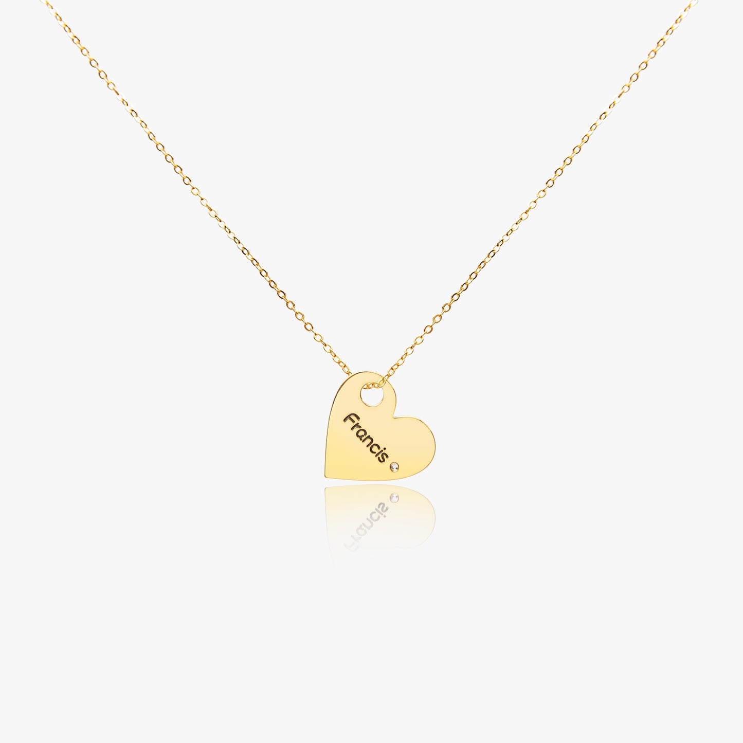 Name and Birthstone Heart Choker- Stainless Steel