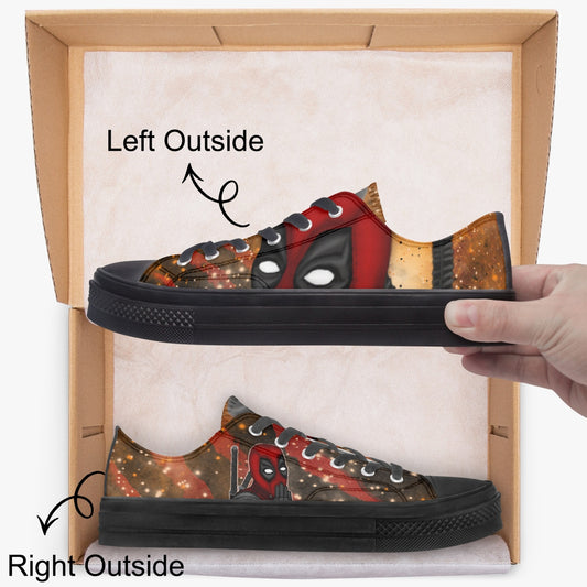 Deadpool Low Top Canvas Shoes - Black Sole