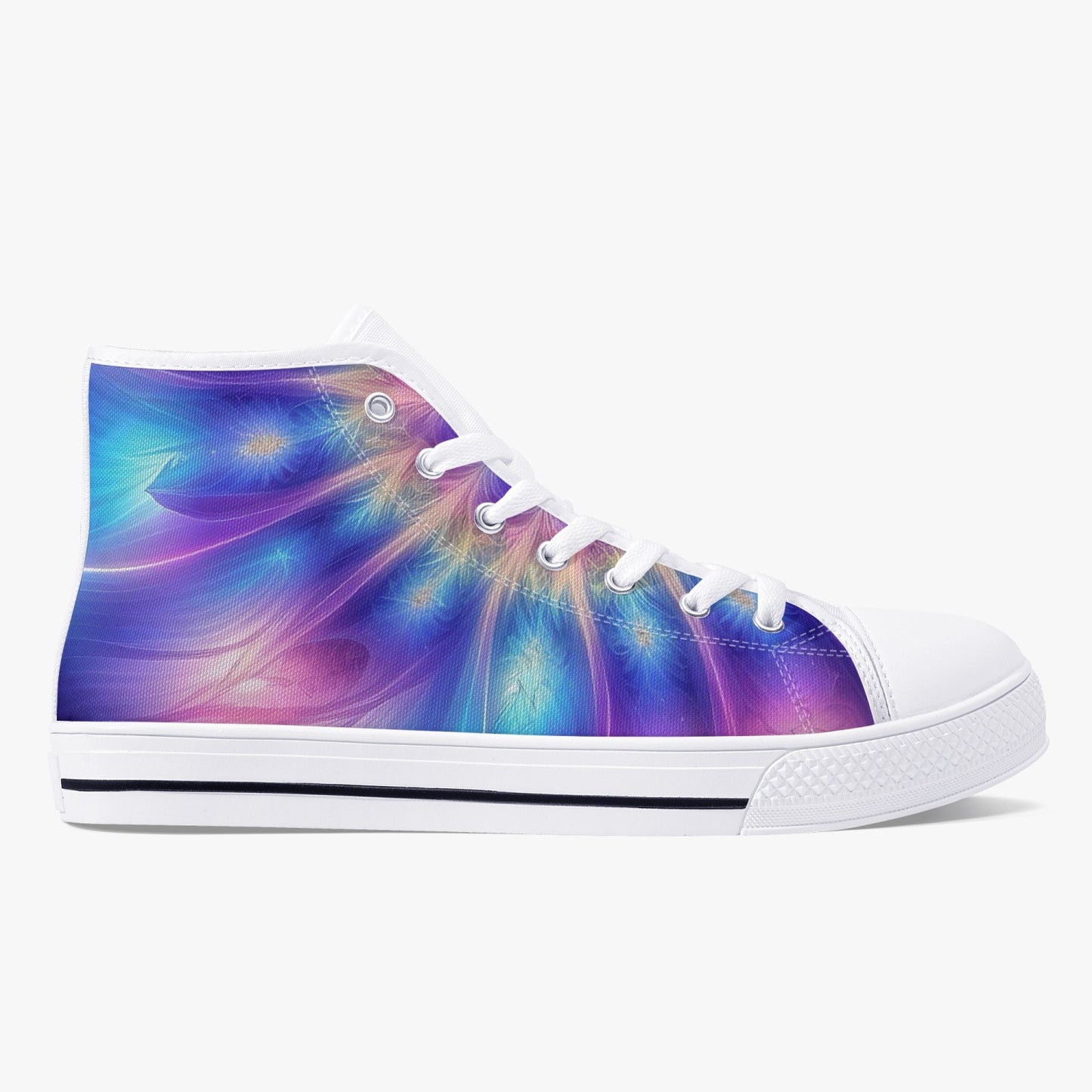 Ascension Tie-Dye Classic High-Top Canvas Shoes - White/Black