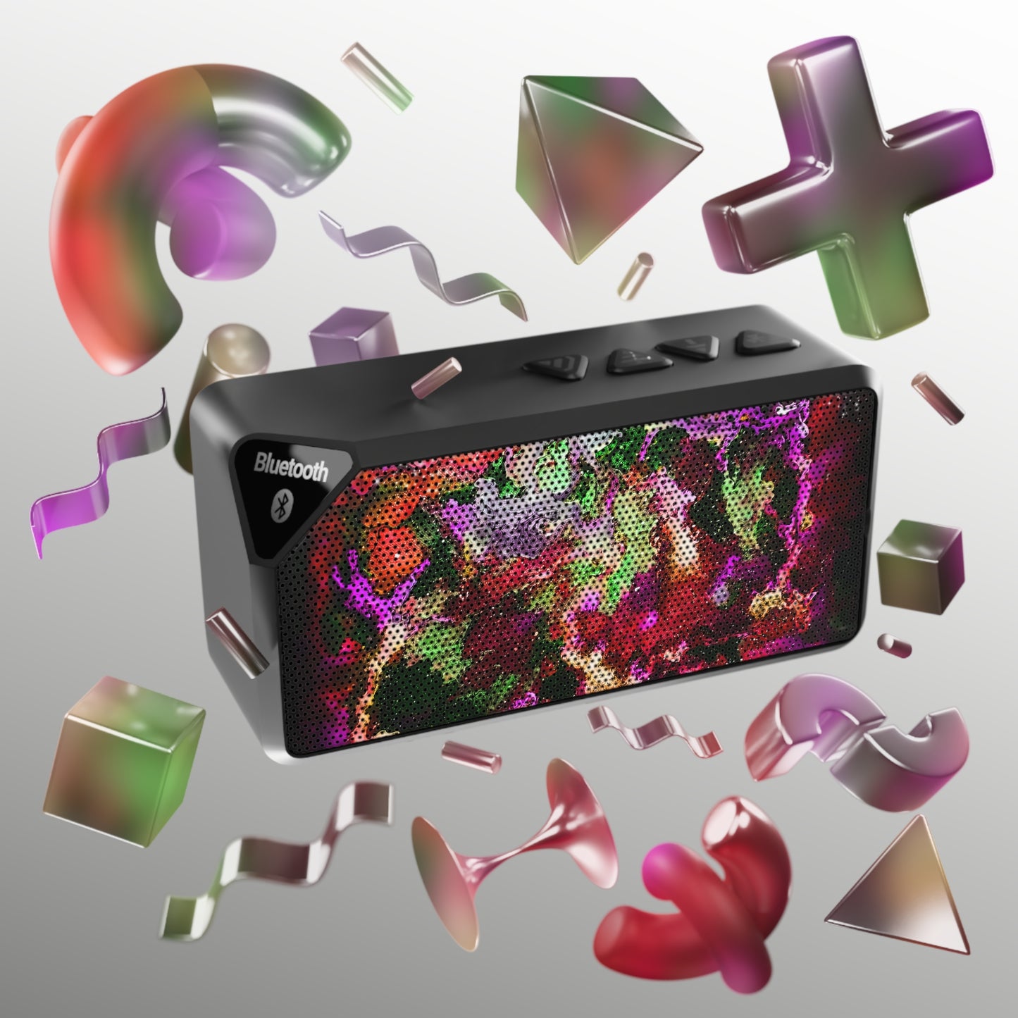 Orange and Red Galaxy Vibrant Portable Bluetooth Speaker