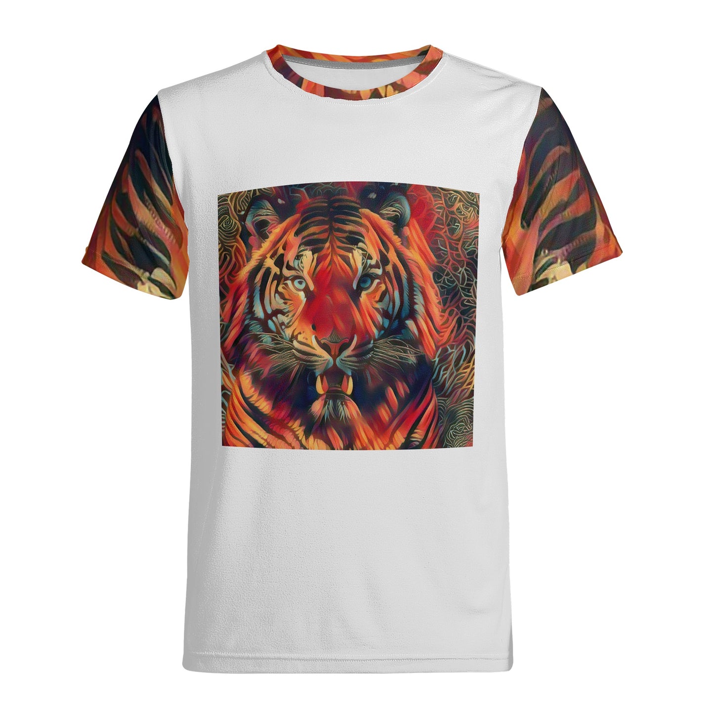 Tiger on Fire Mens T-shirt