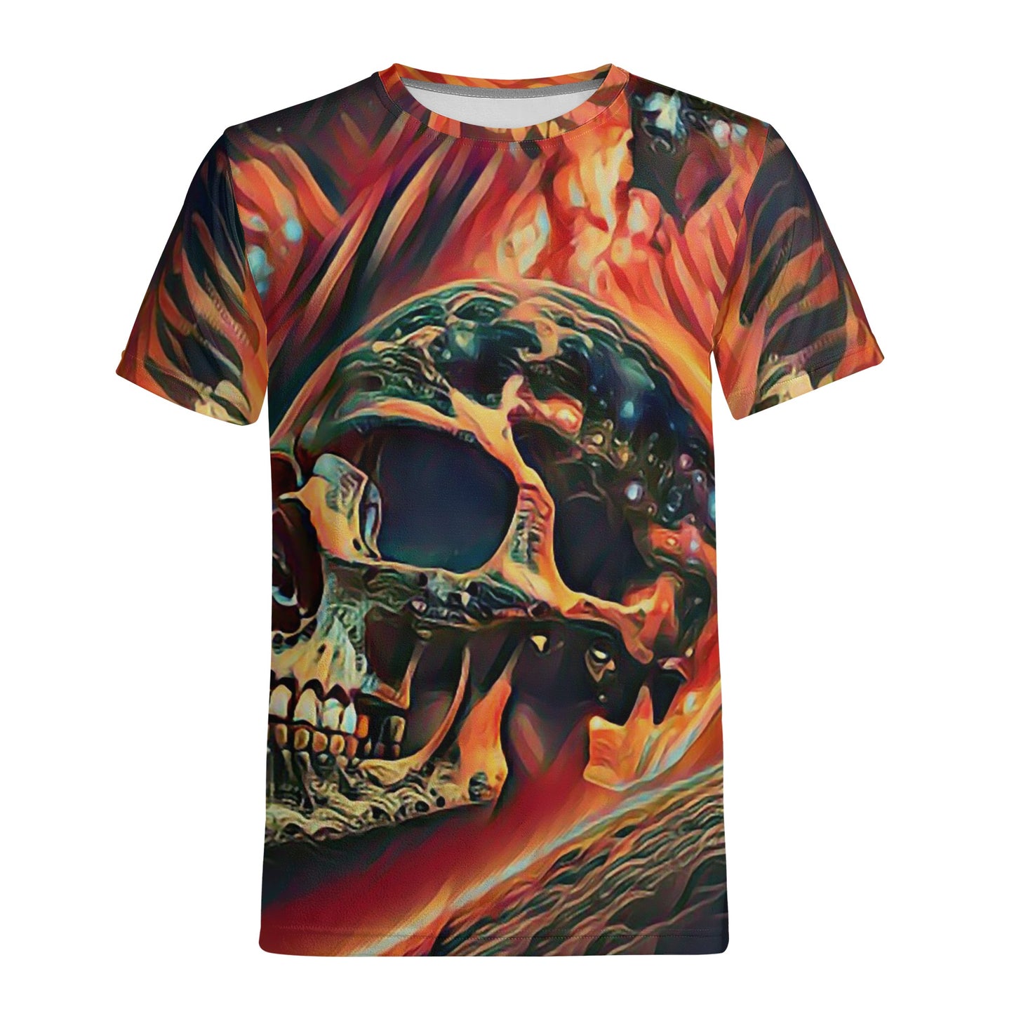 Skull Fire Mens T-shirt