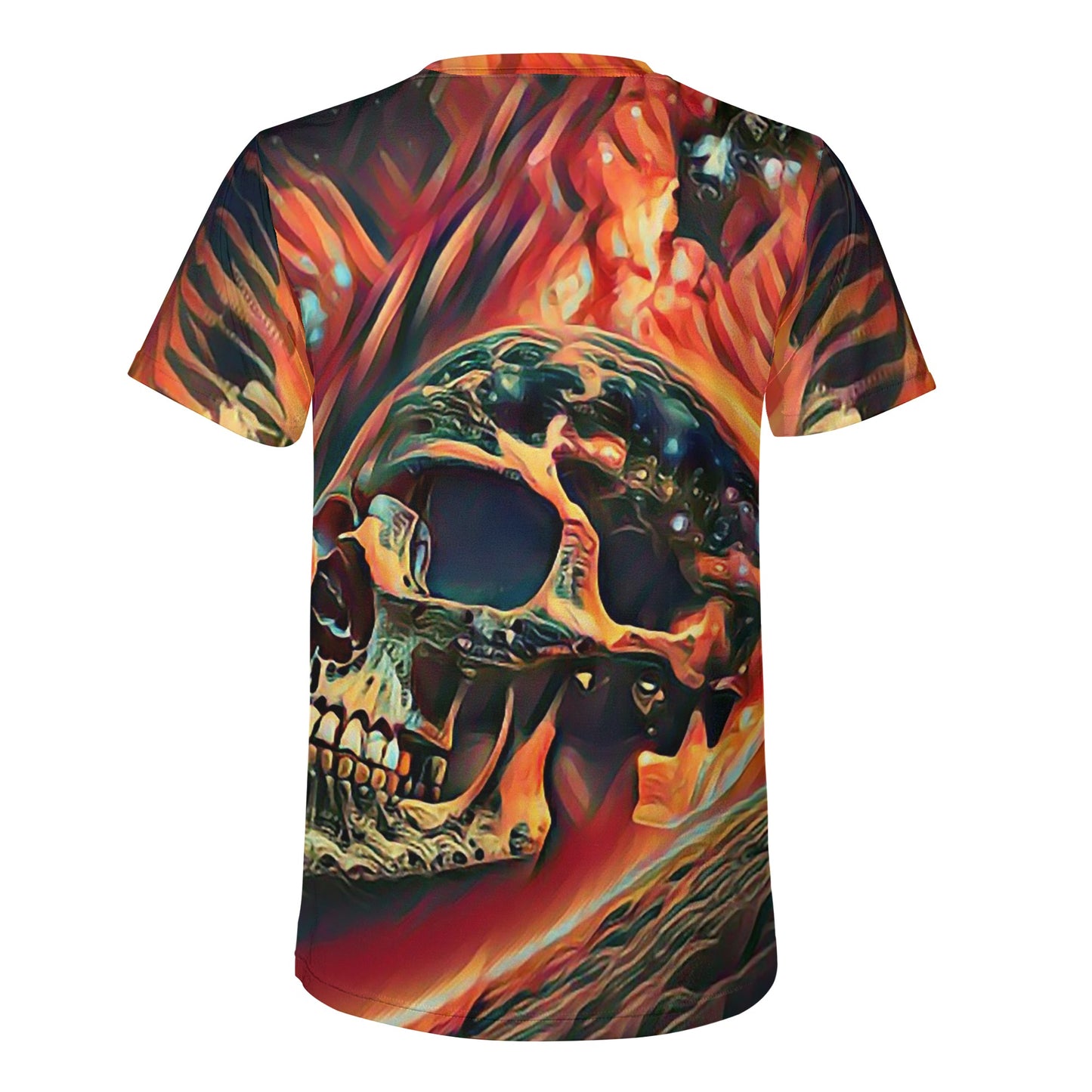 Skull Fire Mens T-shirt