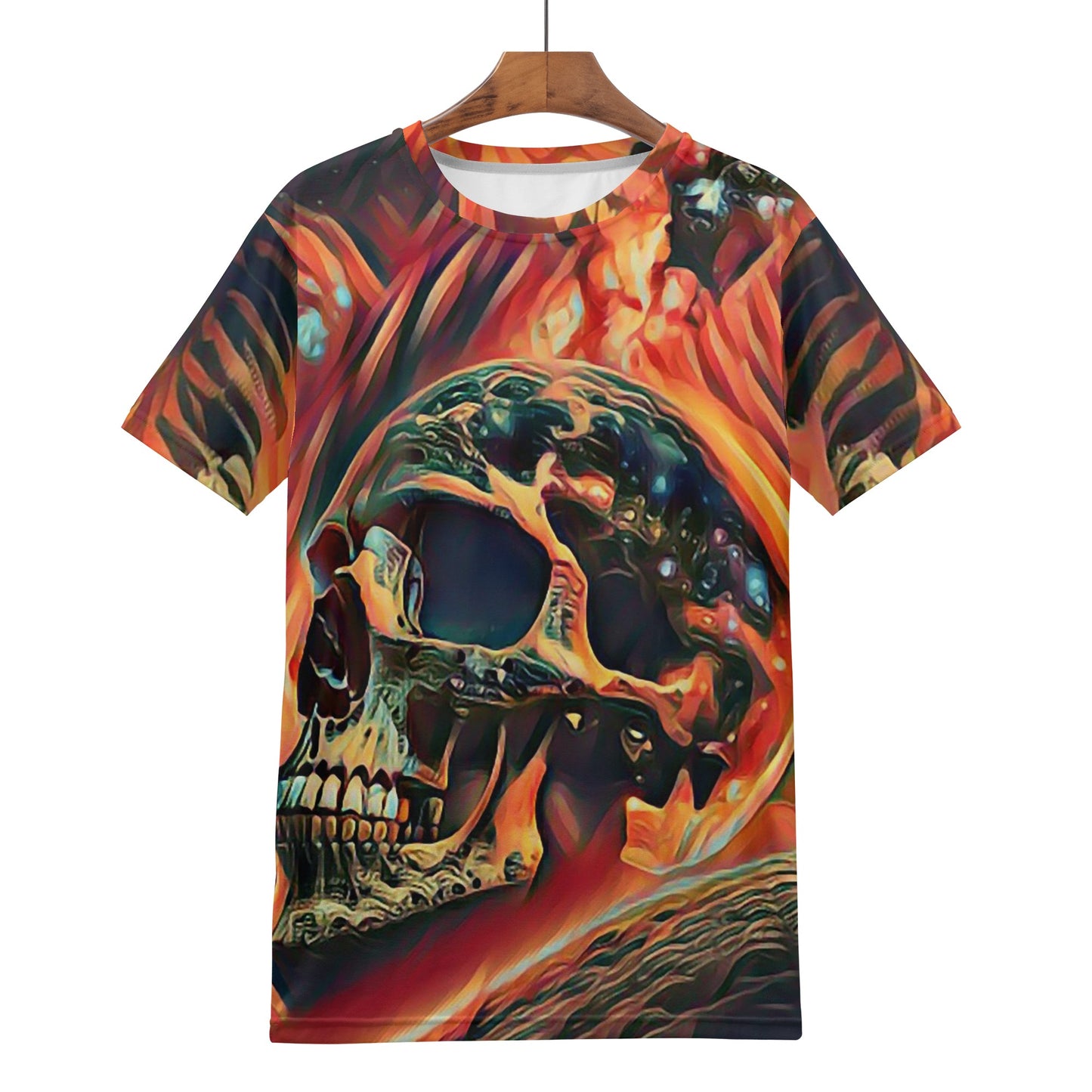 Skull Fire Mens T-shirt