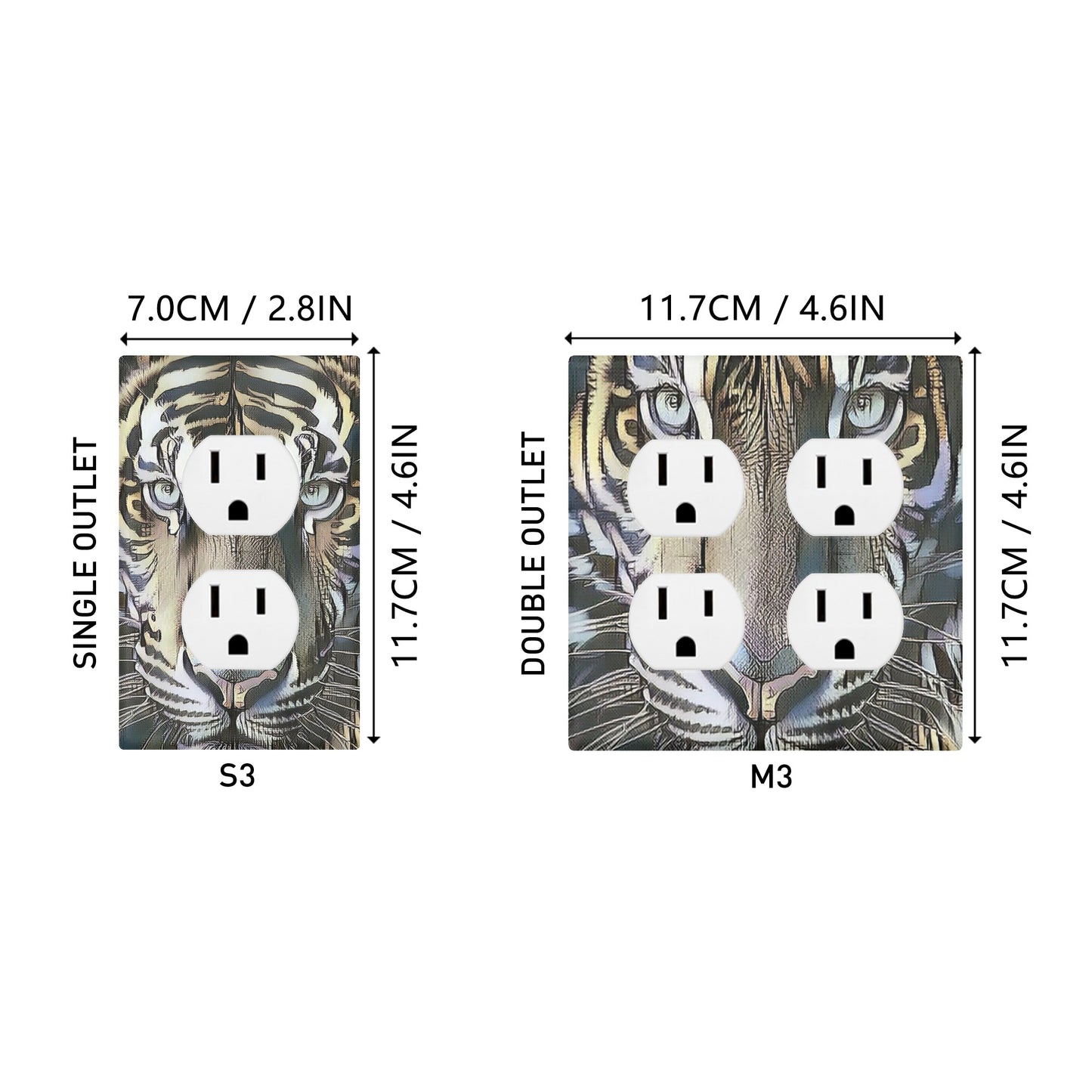 Tigerz Eyez 3 Style Combination Wall Plates