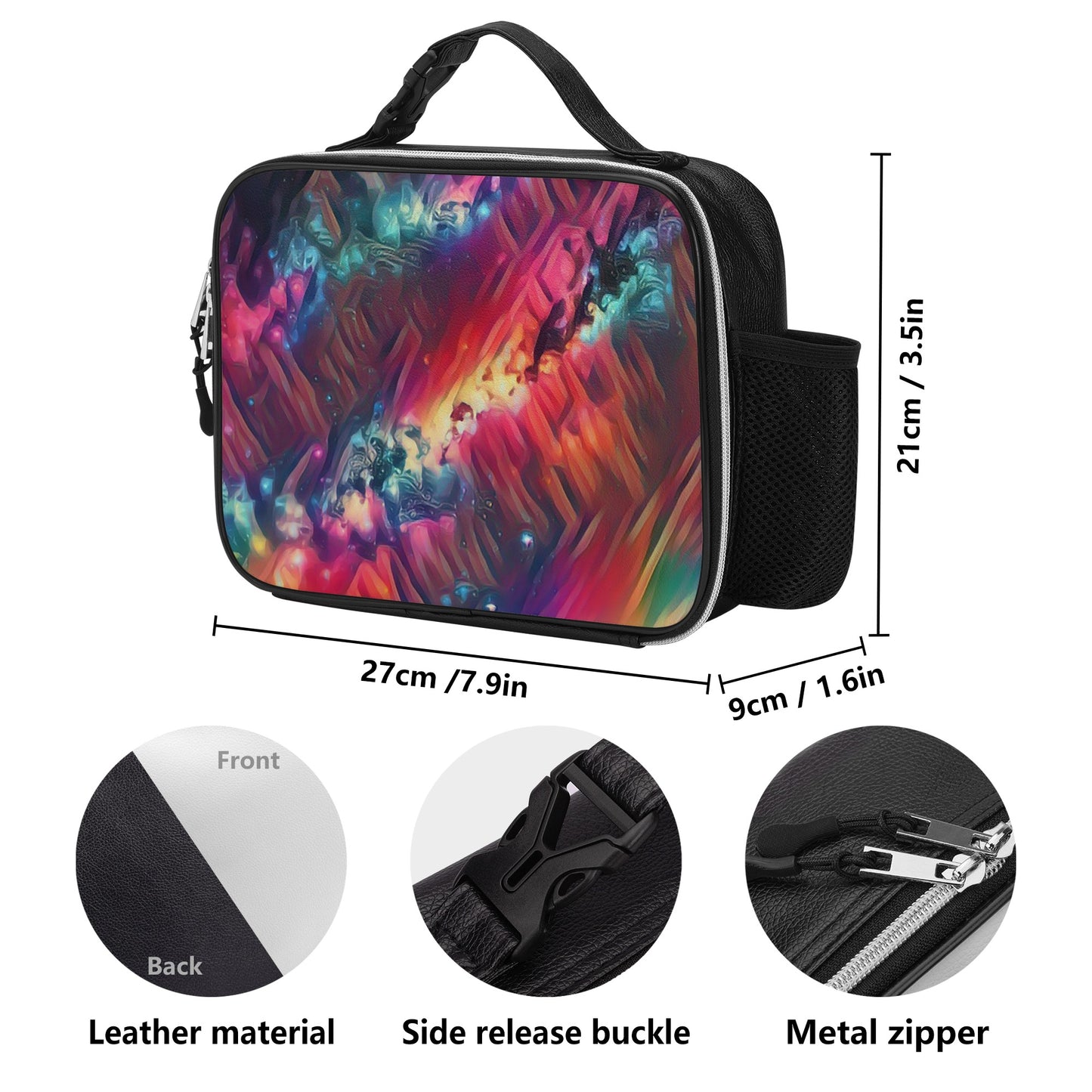 Starry Night Detachable Leather Lunch Bag