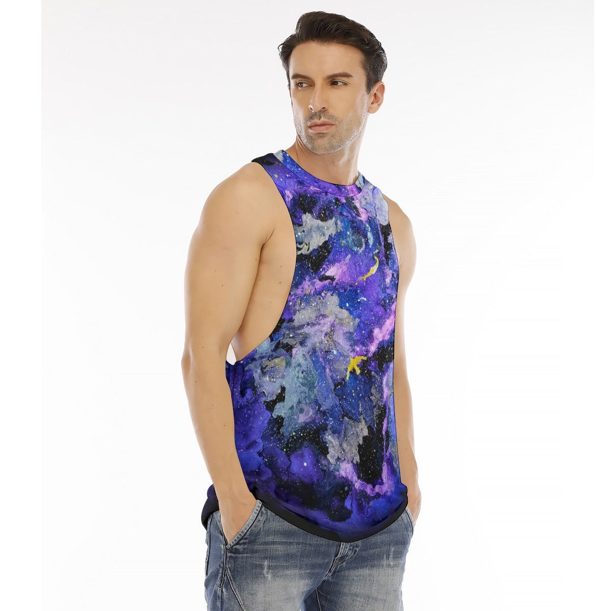 Fly High Men's O-neck Long Tank Top