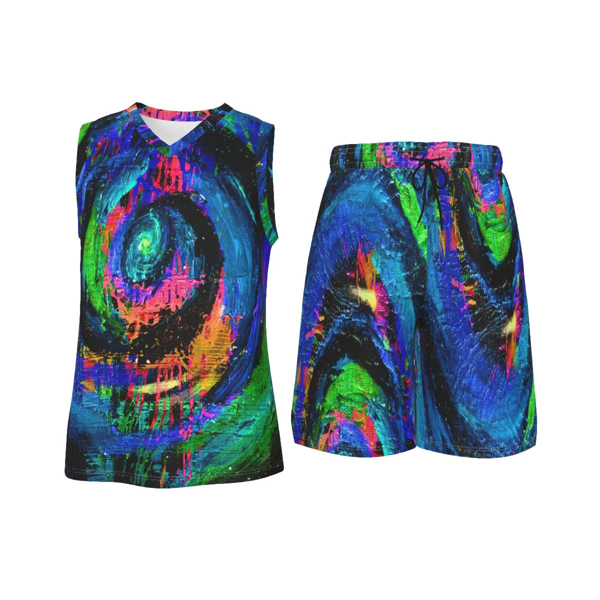 Different Dimensions Men's V Neck Basketball Suit