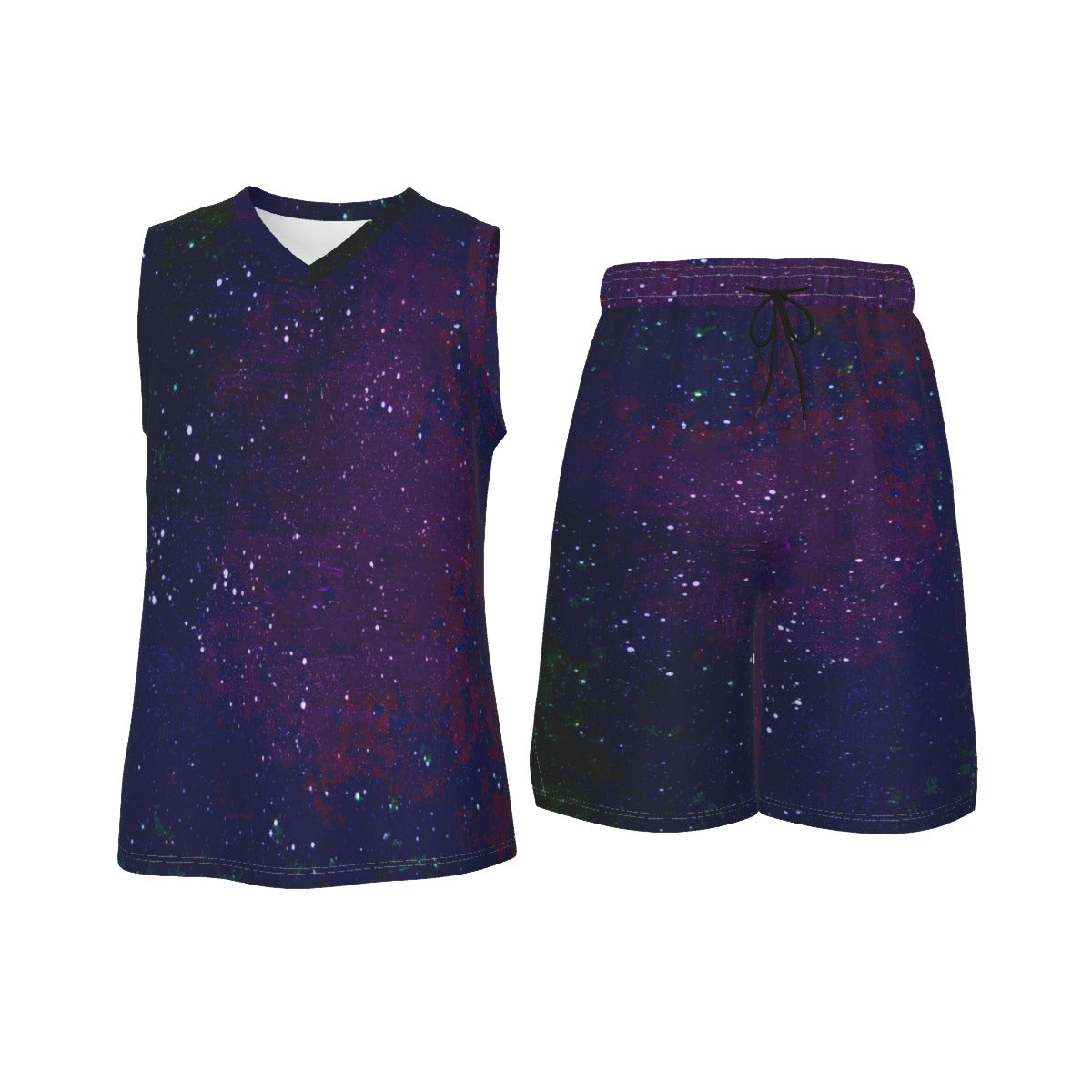 Galactic Atmosphere Men's V Neck Basketball Suit