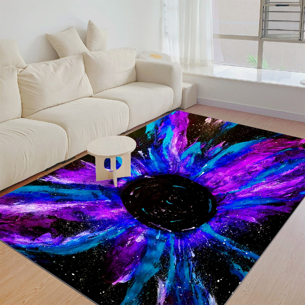 Black Hole Purple Foldable Rectangular Thickened Floor Mat