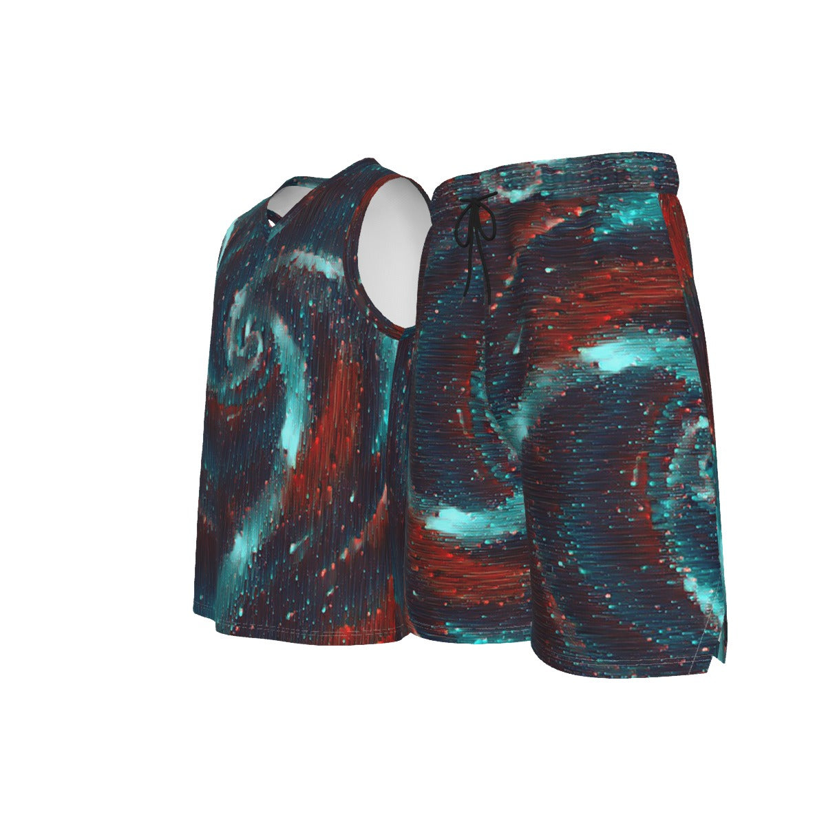Galactic Sea Meteor Shower Men's V Neck Basketball Suit