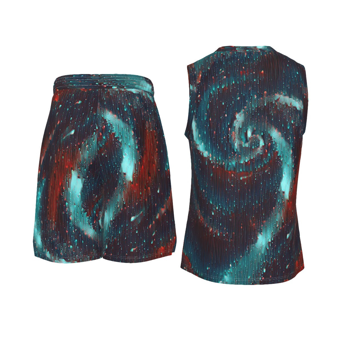 Galactic Sea Meteor Shower Men's V Neck Basketball Suit
