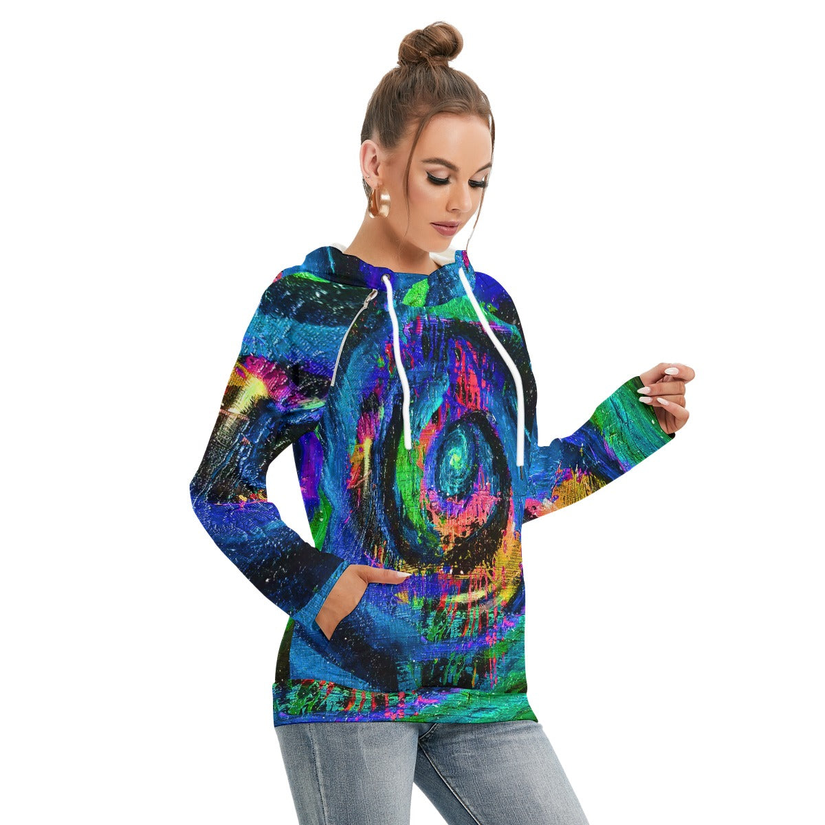 Different Dimensions Women's Hoodie With Double Hood