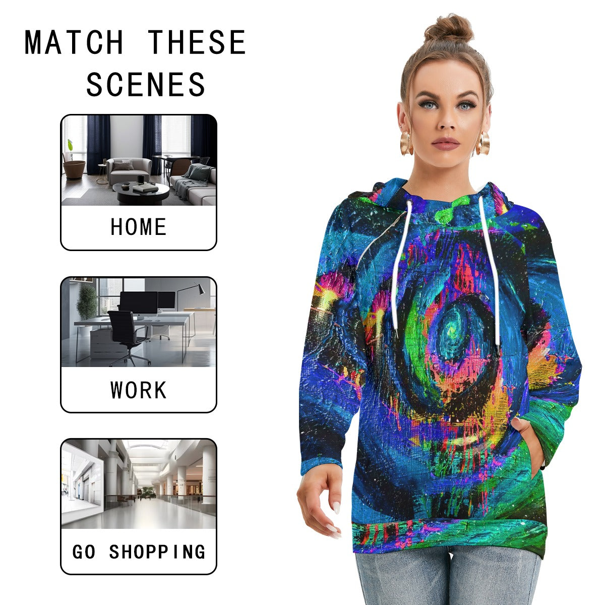 Different Dimensions Women's Hoodie With Double Hood