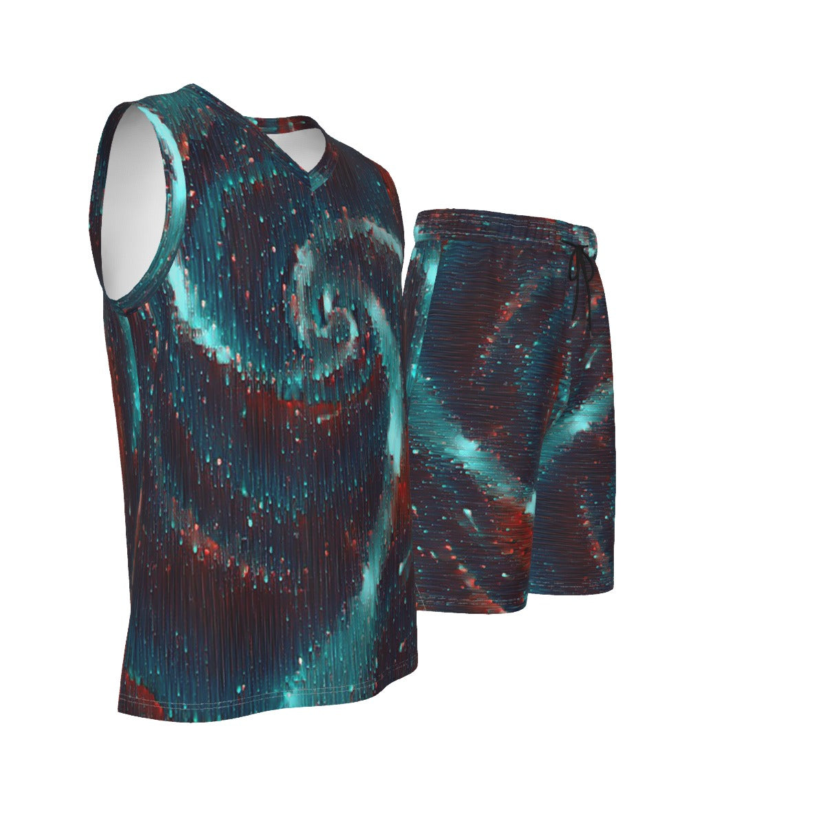 Galactic Sea Meteor Shower Men's V Neck Basketball Suit