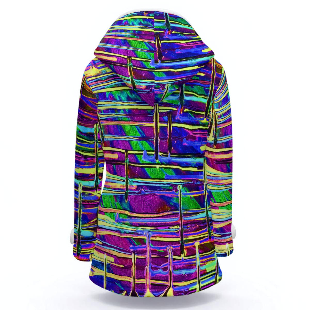 Drip Women's Hooded Double-Breasted Winter Coat With Fleece