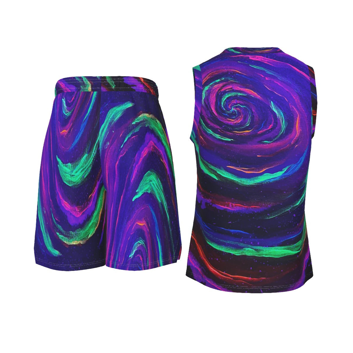 Galactic Rabbit Hole Men's V Neck Basketball Suit