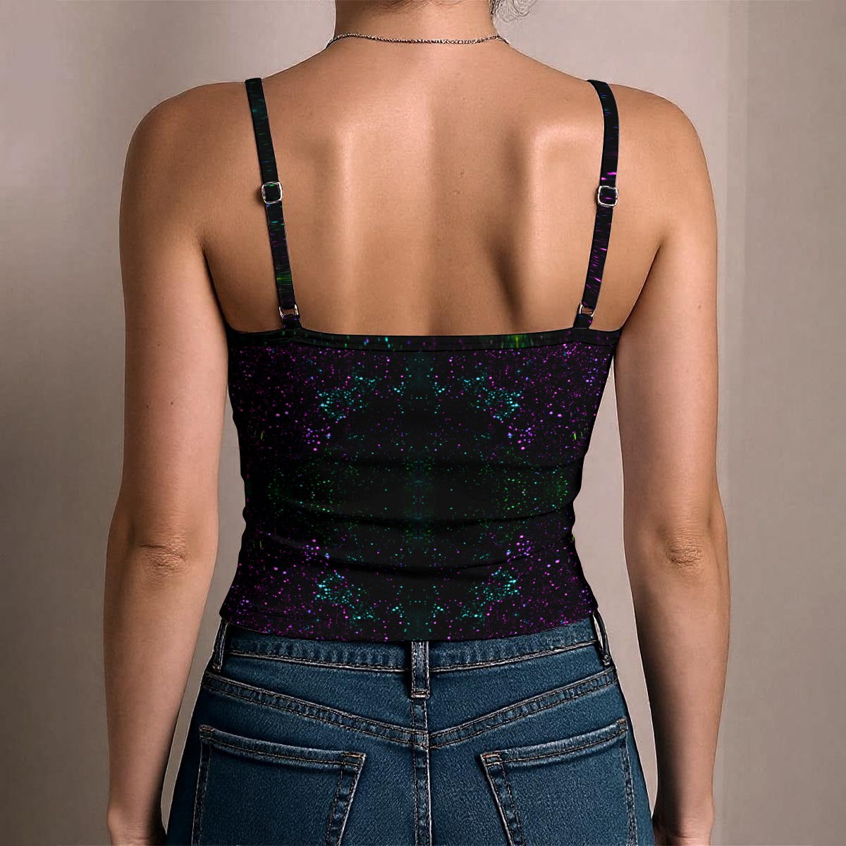 Night Sky Purple Women's Spaghetti Strap Tank Top