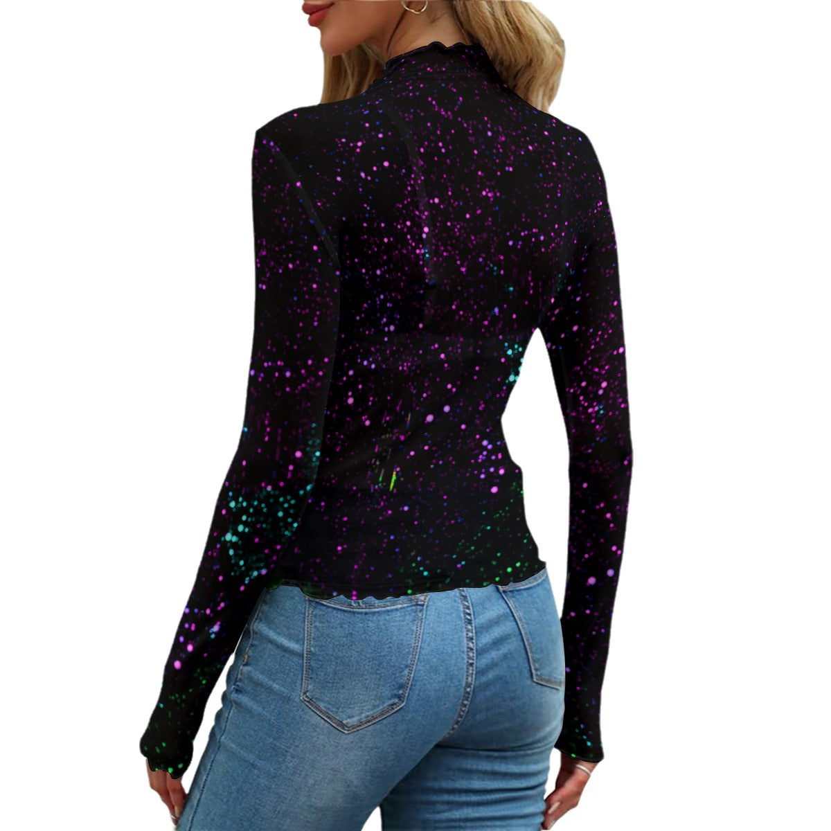 Night Sky Purple Women's Mesh T-shirt