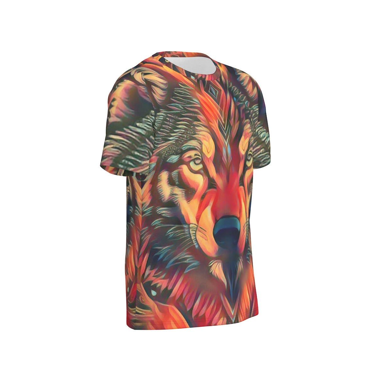 Firey Wolf Men's O-Neck T-Shirt | 190GSM Cotton