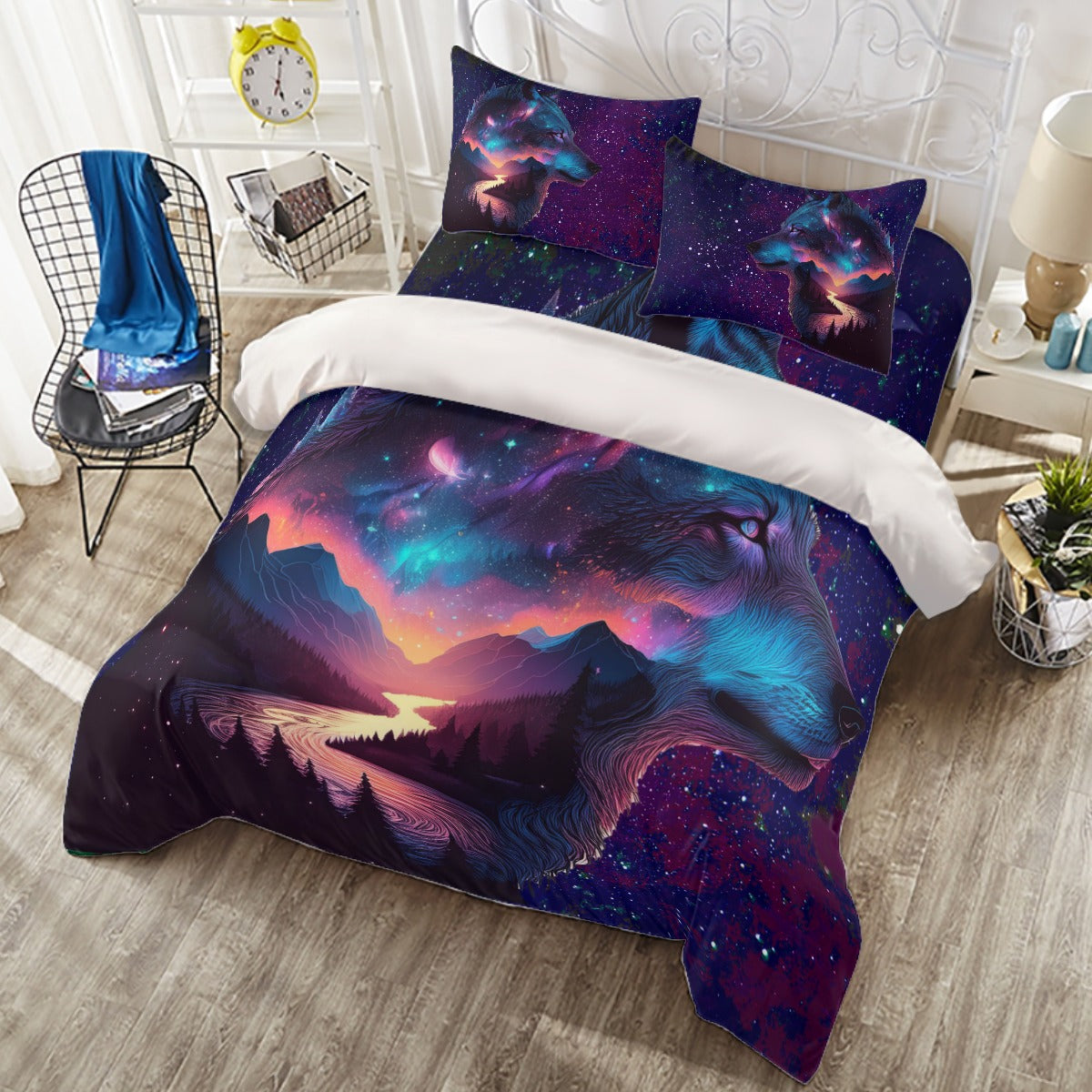 Wolf Galaxy Four-piece Duvet Cover Set