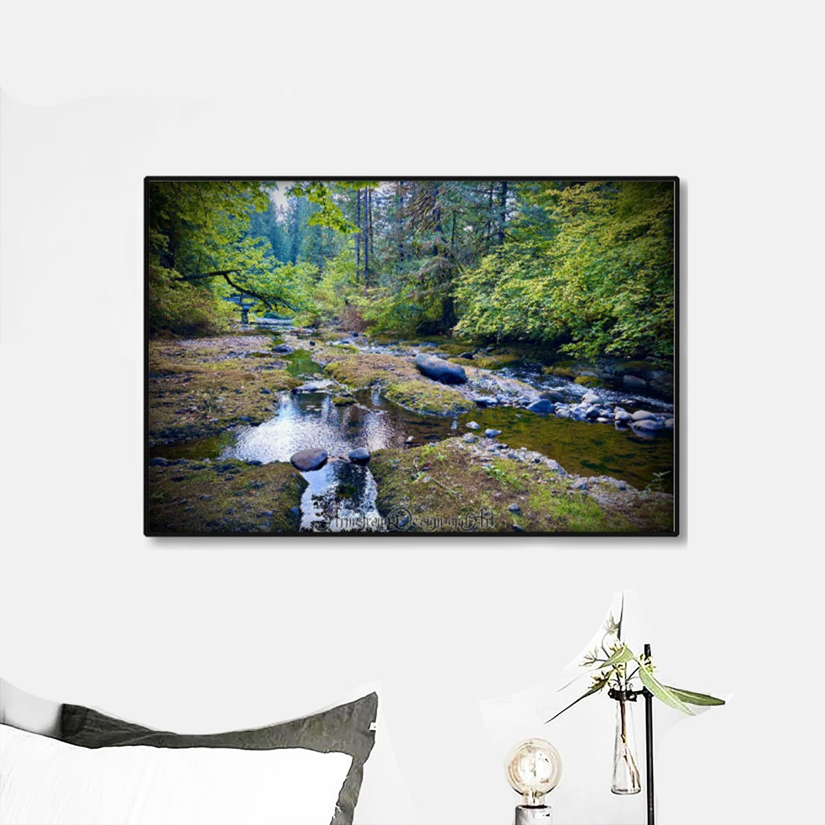 River Runs Through It Black Frame Mural