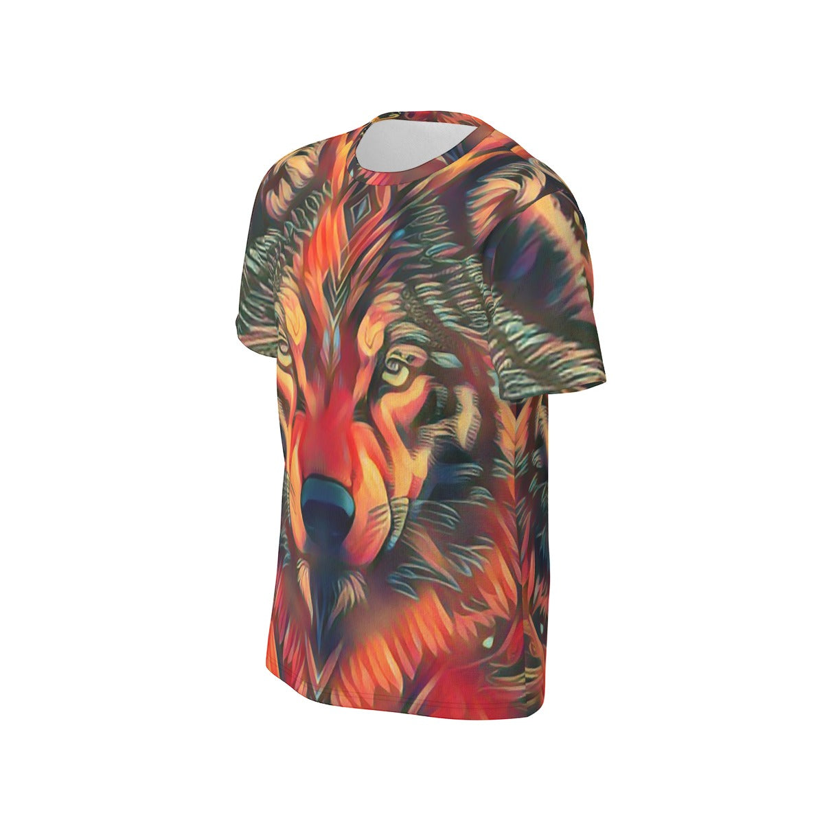 Firey Wolf Men's O-Neck T-Shirt | 190GSM Cotton