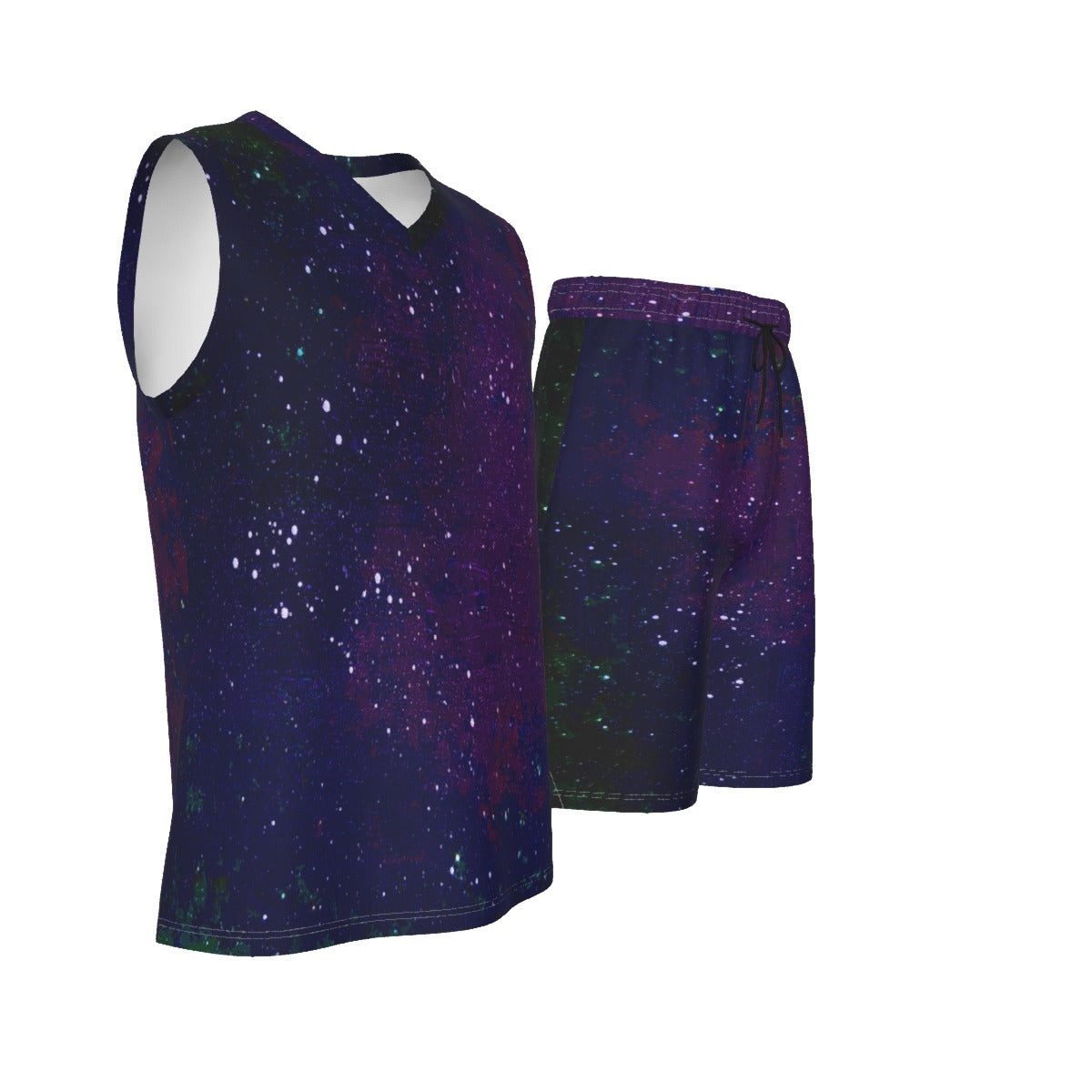 Galactic Atmosphere Men's V Neck Basketball Suit