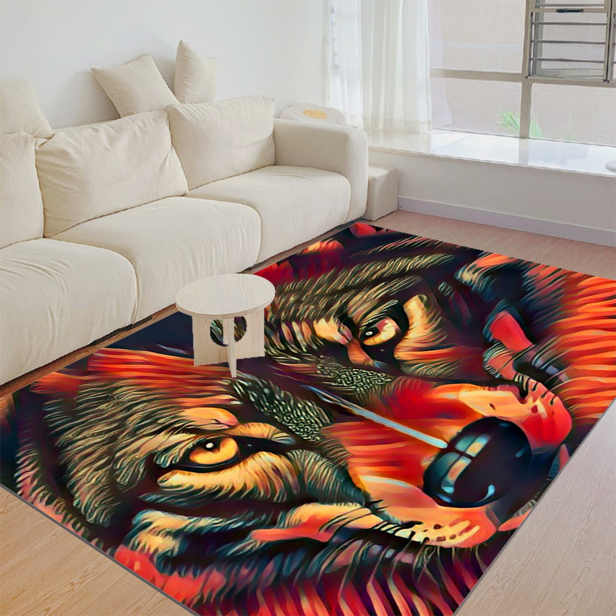 Fiery Wolf Foldable Rectangular Thickened Floor Mat