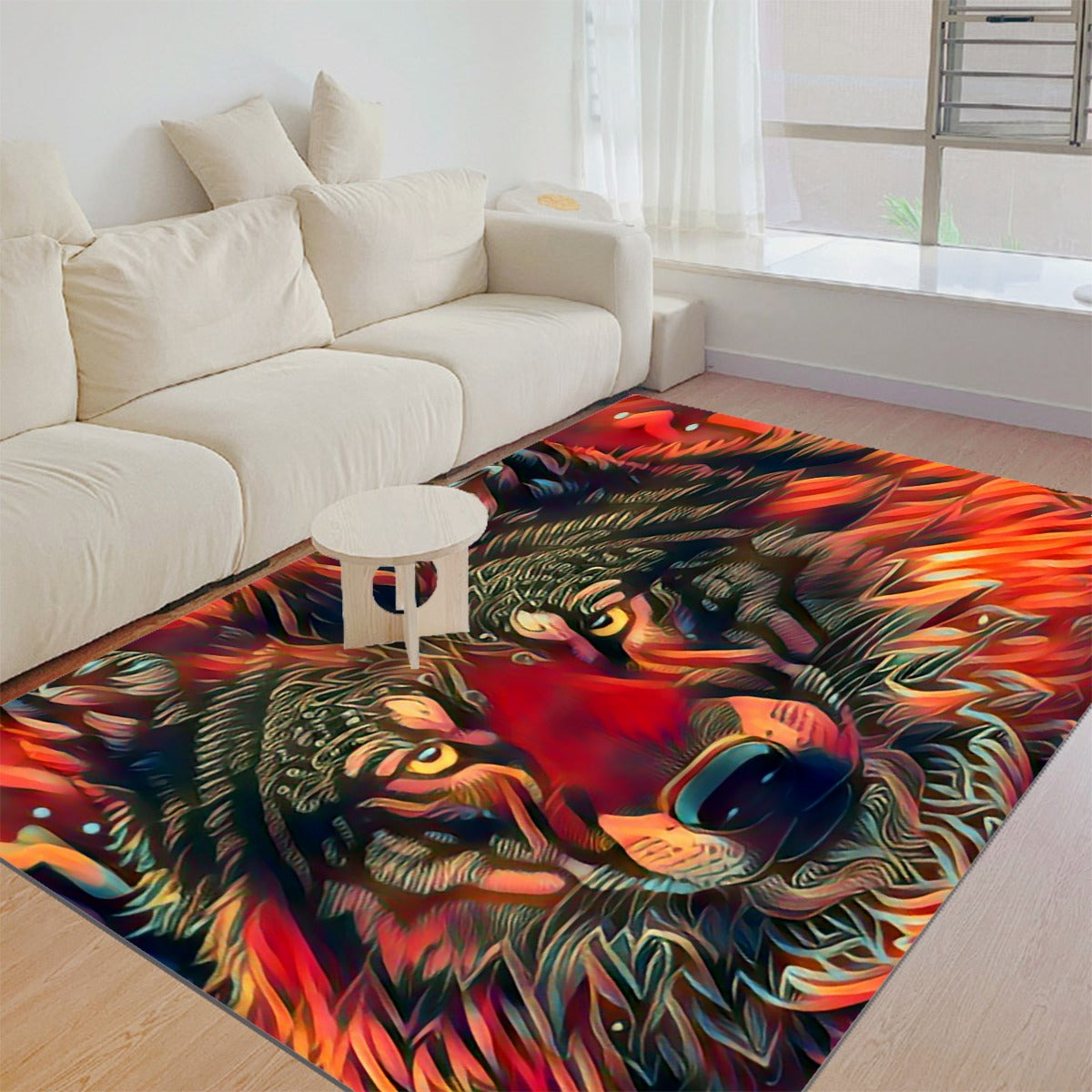 Wolf On Fire Foldable Rectangular Thickened Floor Mat