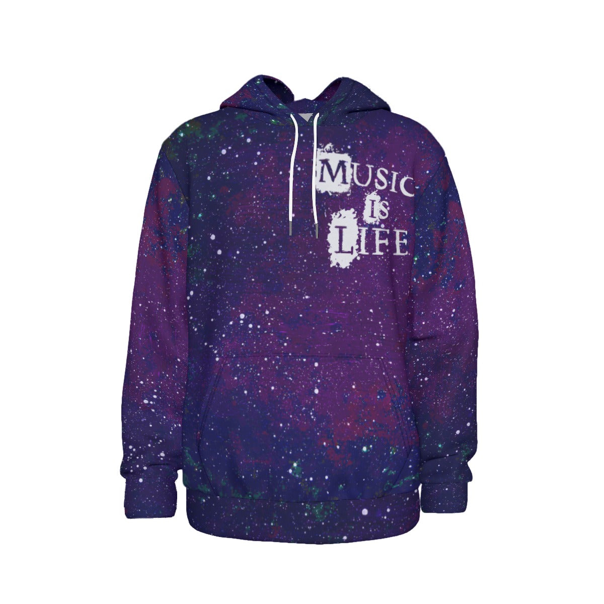 Music is Life Men's Thicken Pullover Hoodie With Inner Hood(TALL)