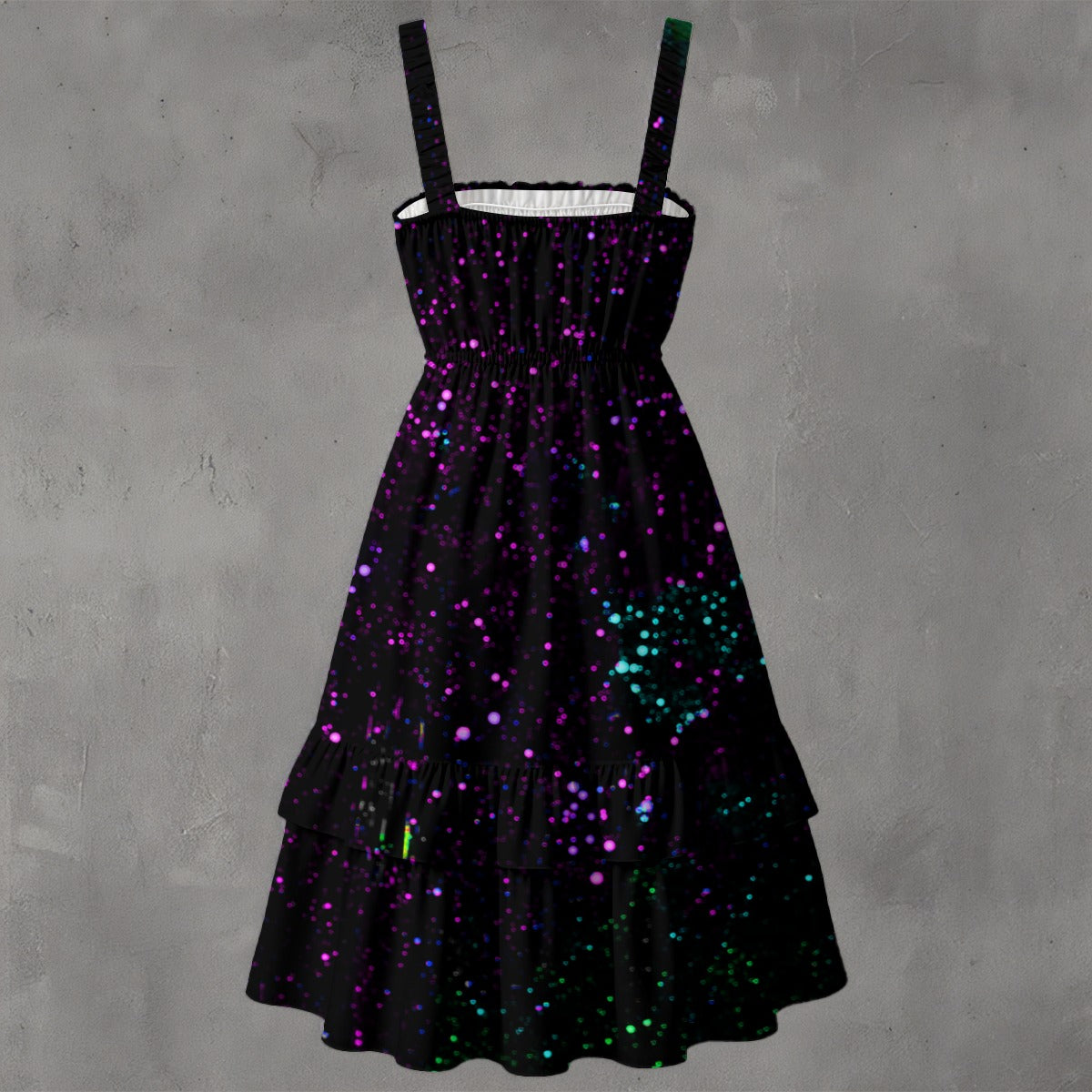 Night Sky Purple Women‘s Ruffle Hem Dress