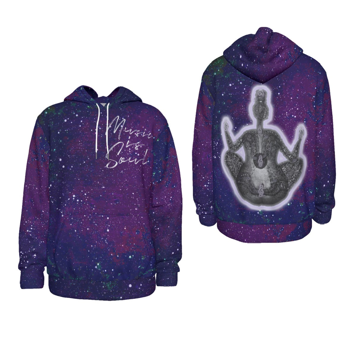 Music is Soul Men's Thicken Pullover Hoodie With Inner Hood(TALL)