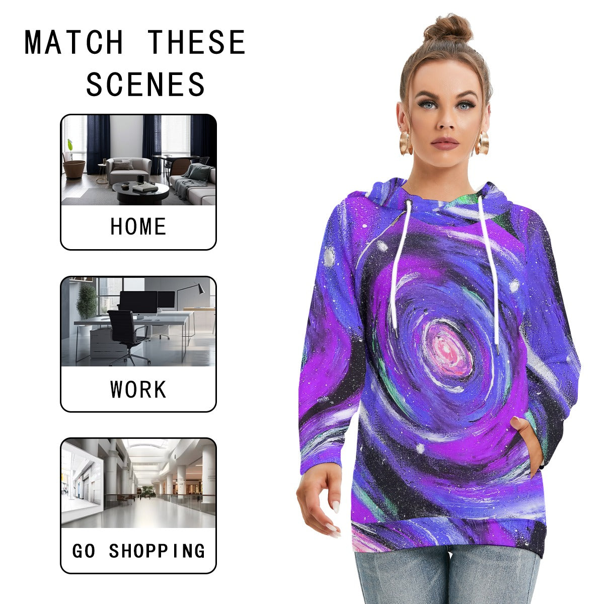Passion Purple Women's Hoodie With Double Hood
