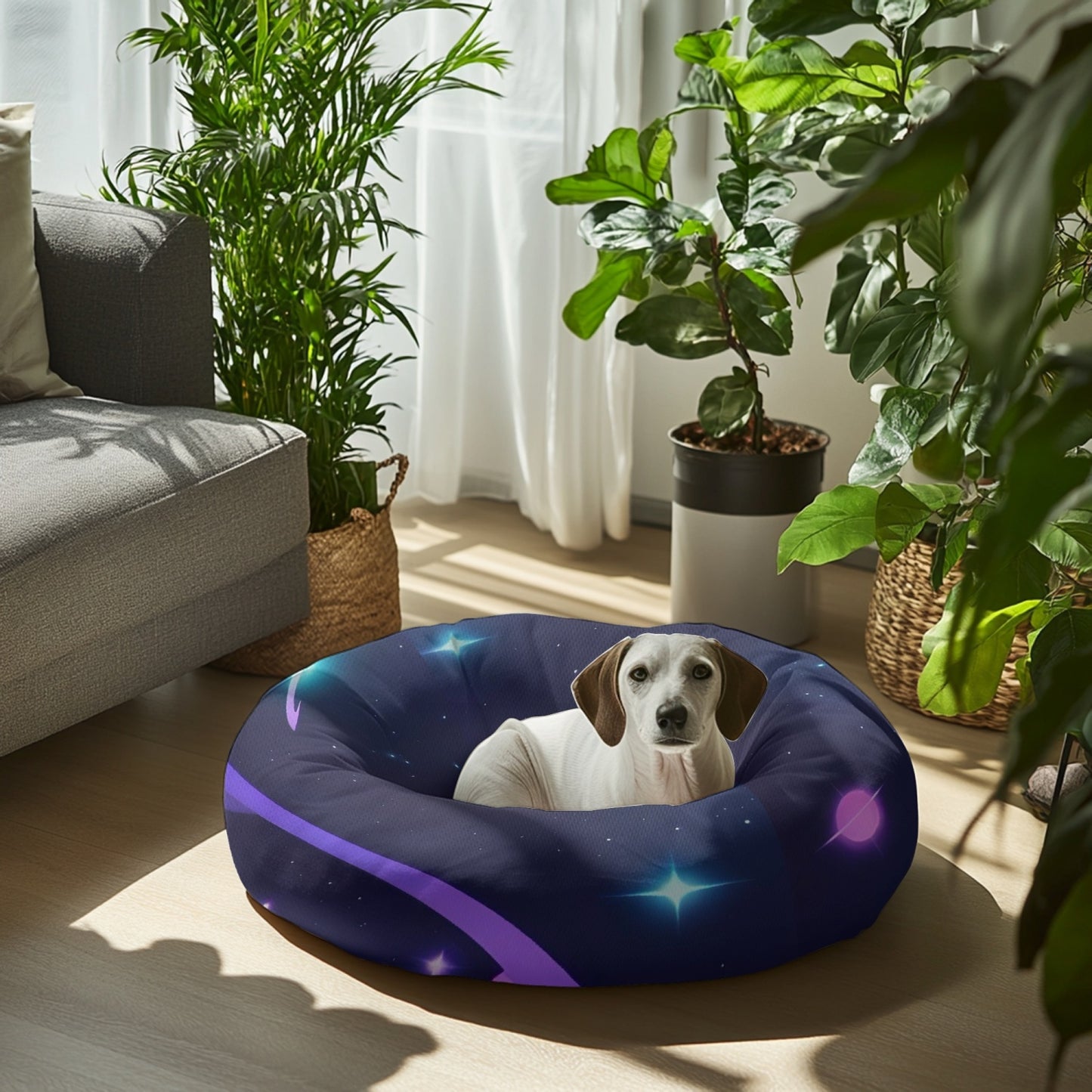 Space Force Round Small Size Pet Bed