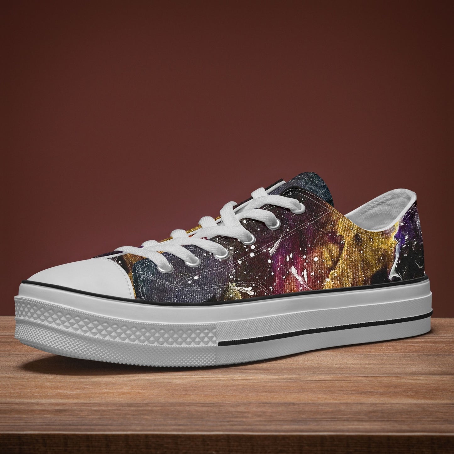 Galactic Clouds Low-Top Canvas Shoes-White sole