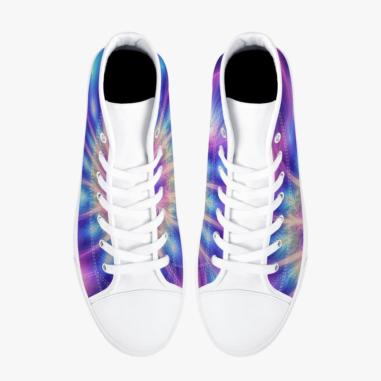Ascension Tie-Dye Classic High-Top Canvas Shoes - White/Black