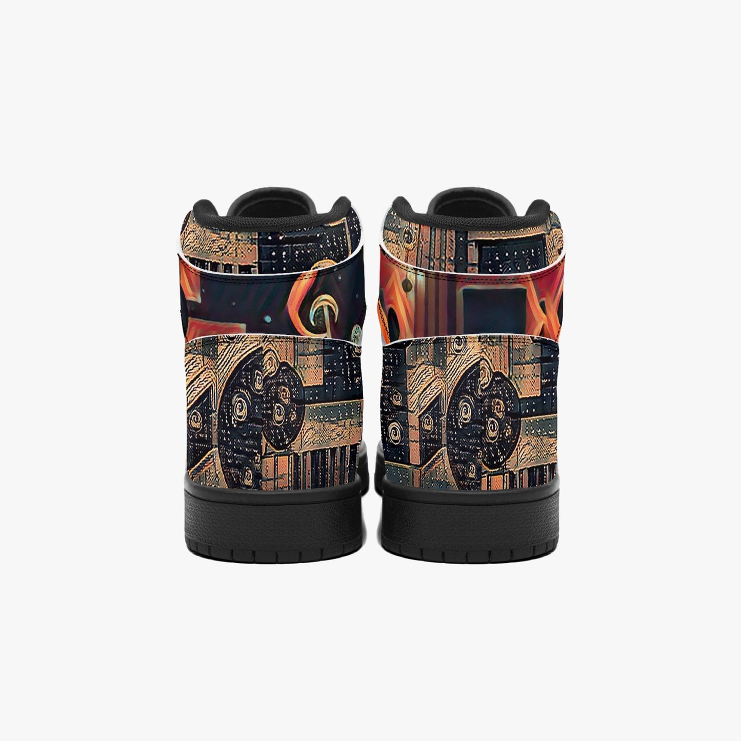 Musical Genius Black-sole AJ High Top Sneakers