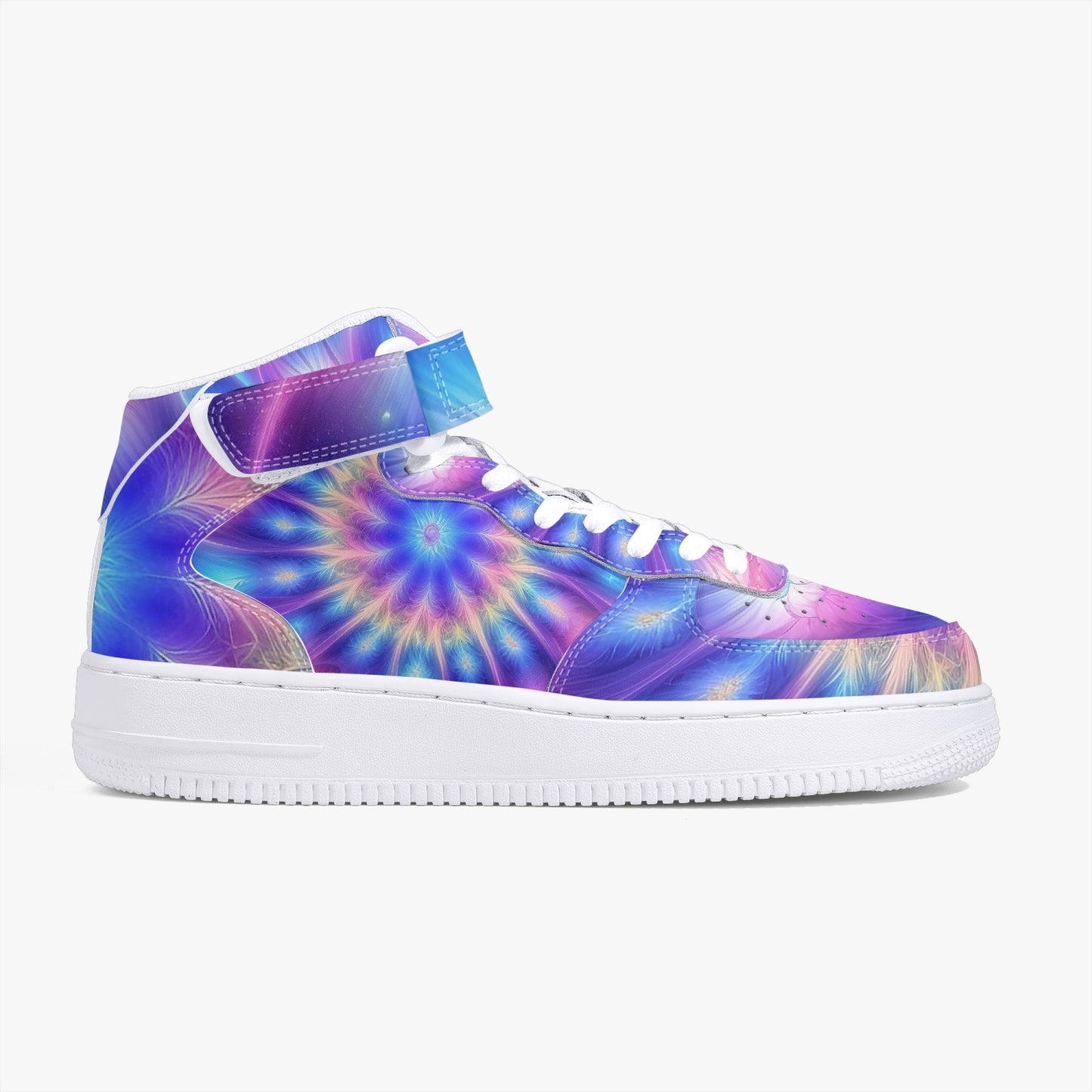 Ascension Tie-Dye AF1 High-Top Leather Sports Sneakers
