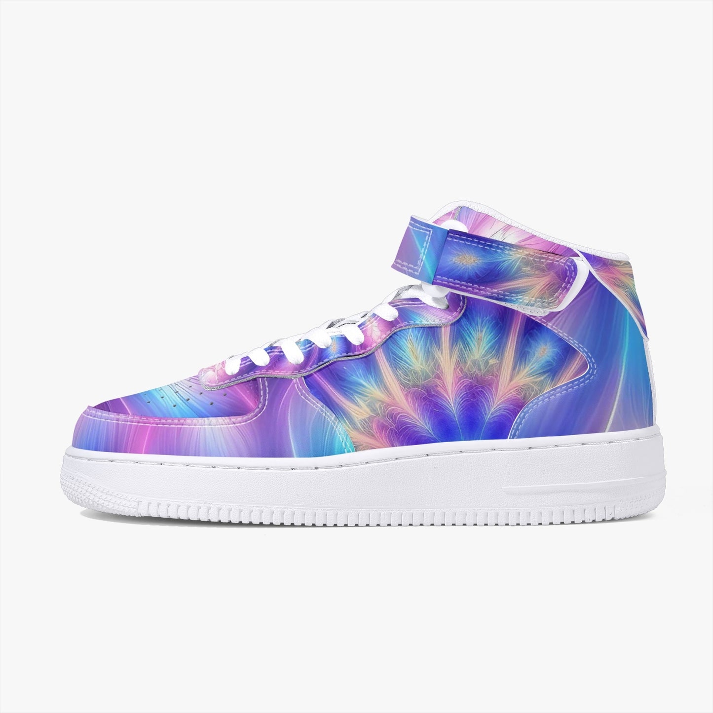Ascension Tie-Dye AF1 High-Top Leather Sports Sneakers