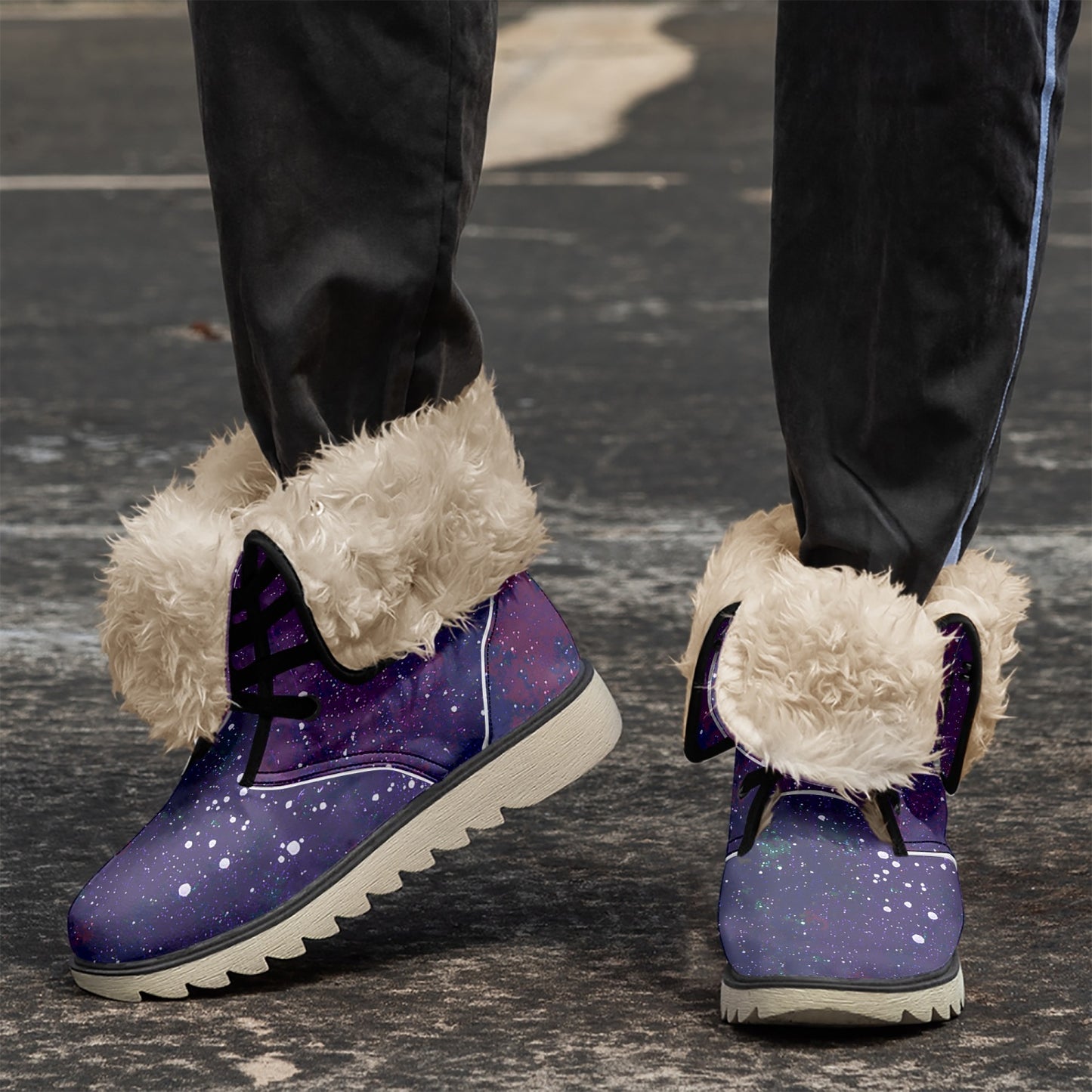 Galactic Atmosphere Cotton-pad Fur Lining Boots