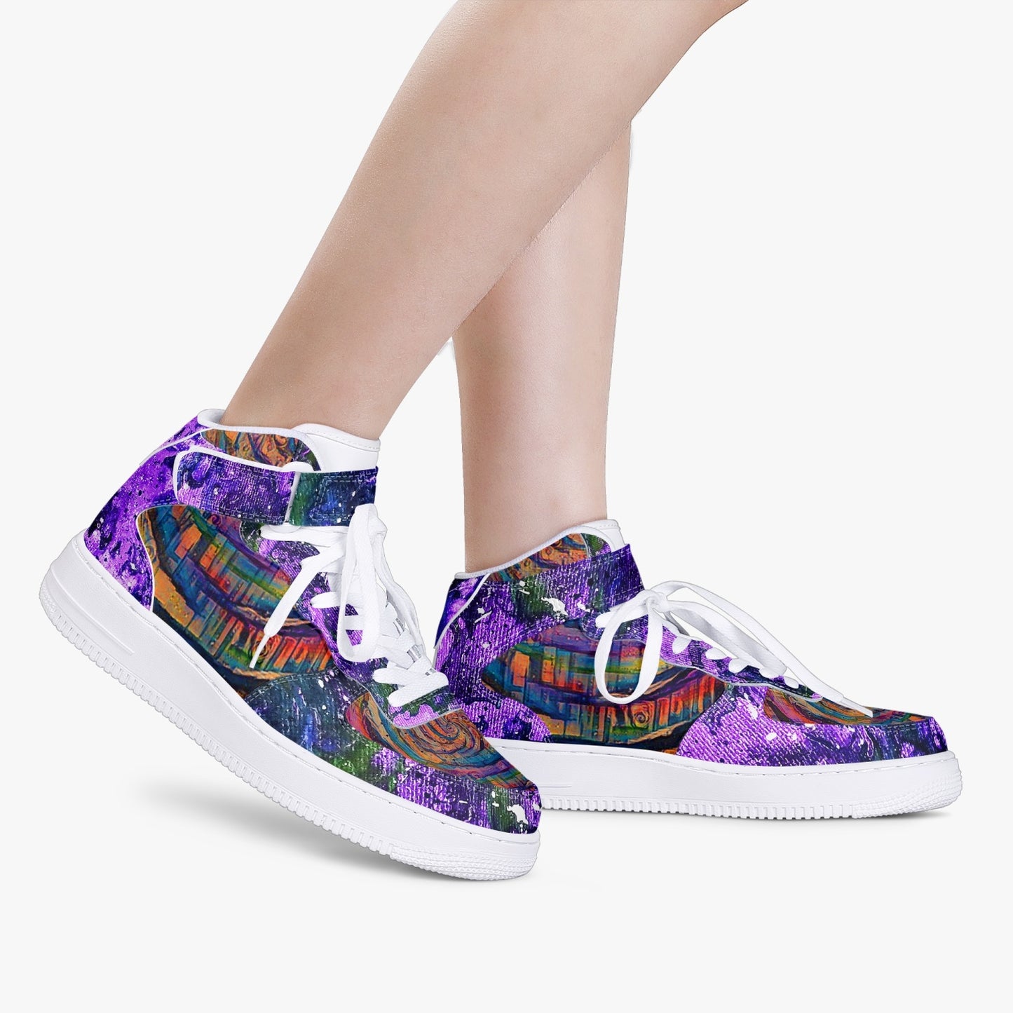 Fly High/ Whirlpool AF1 High-Top Leather Sports Sneakers