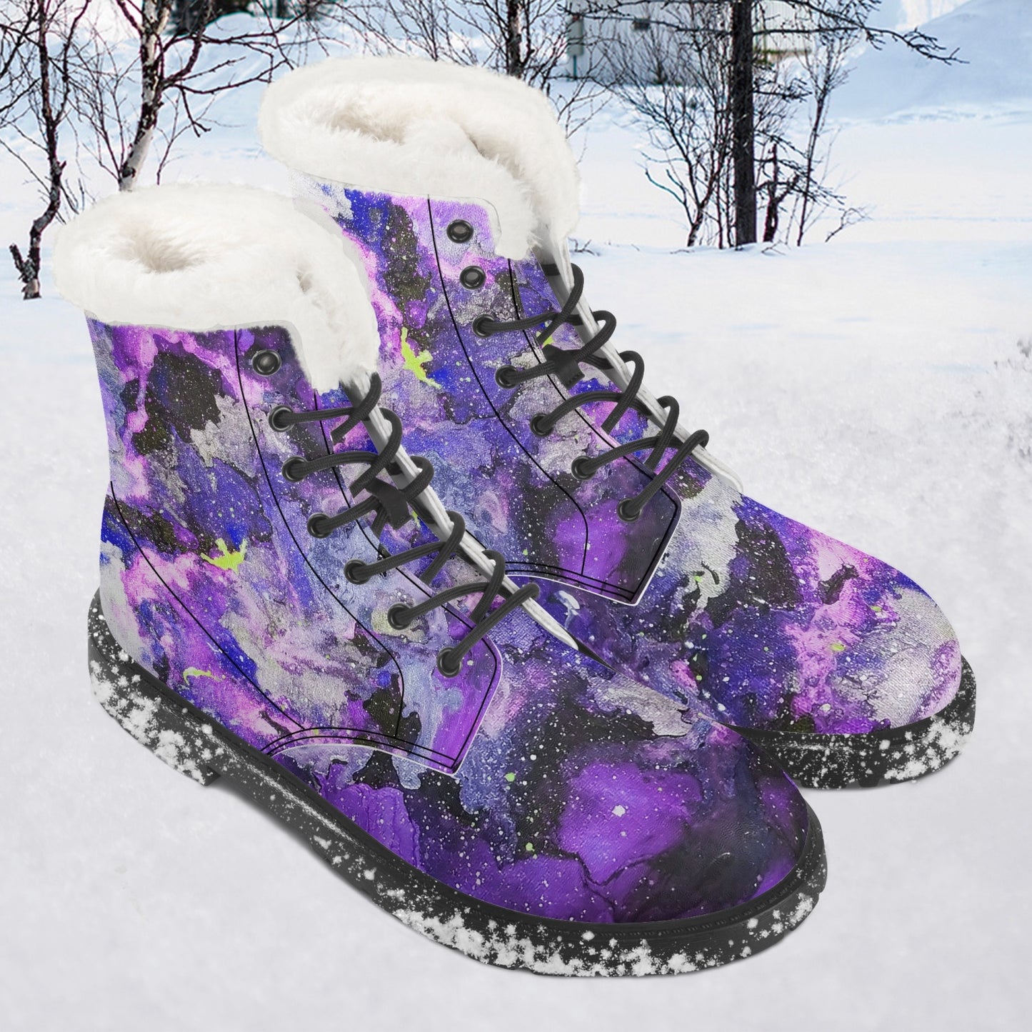 Fly High Faux Fur Leather Boots