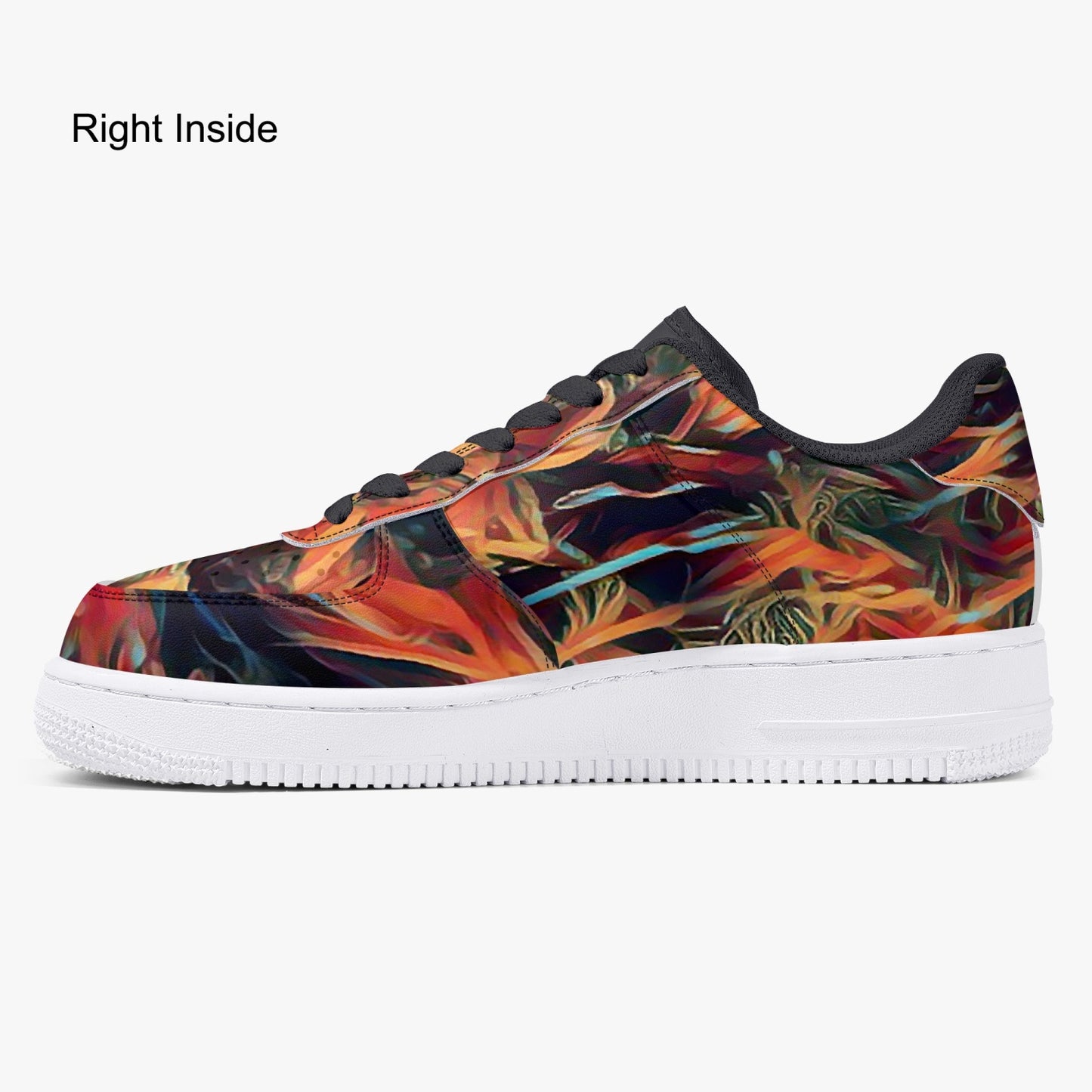 Trees Whisper Black Low-Top Leather Sports Sneakers