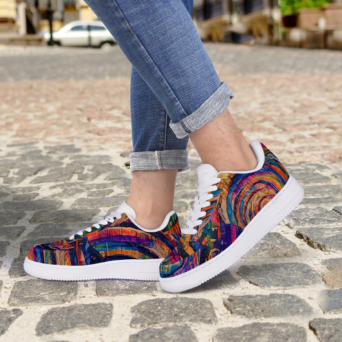 Sunset Whirlpool AF1 Low-Top Leather Sports Sneakers