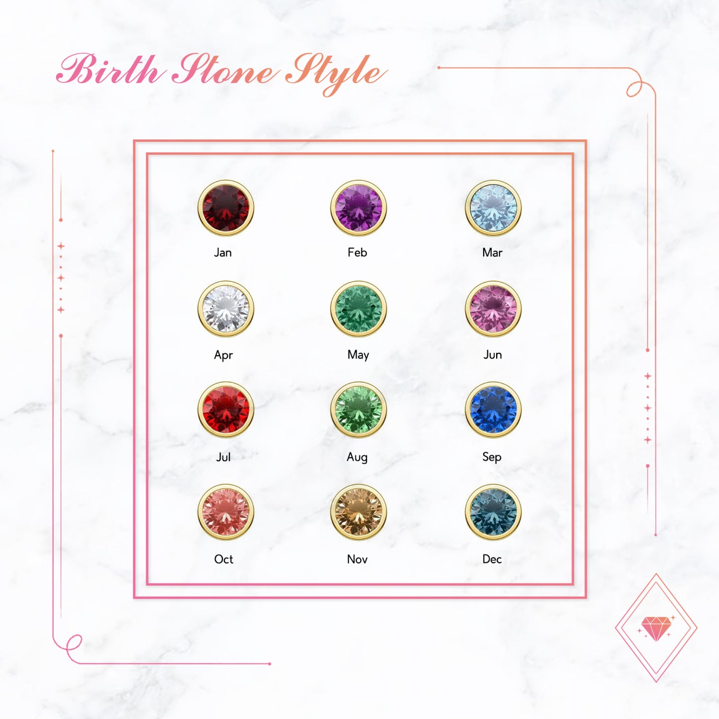 Music Note and Birthstone Necklace- 925 Sliver