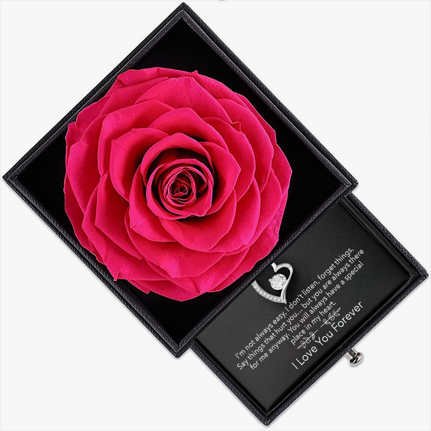 Rose Box with Heart Necklace